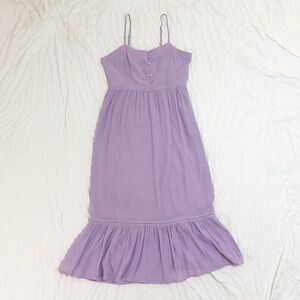 Love Tree Lavender Smocked Ruffle Midi Dress